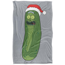 (147cm x 91cm, Multicoloured) Rick And Morty Merry Rickmas With Pickle Rick Soft Touch Blanket