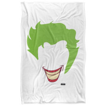 (147cm x 91cm, White/Green) The Joker Large Face Supersoft Blanket
