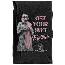 (152cm x 127cm, Multicoloured) The White Lotus Get Your Sh*t Together Blanket