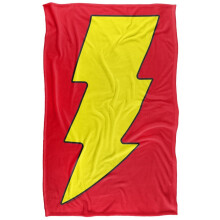(152cm x 127cm, Red/Yellow) Shazam Logo Soft Touch Blanket