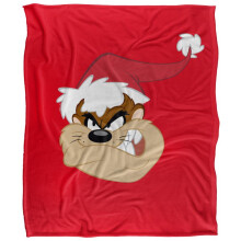 (147cm x 91cm, Red) Looney Tunes Taz Santa Hat Soft Touch Blanket