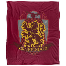 (152cm x 127cm, Red) Harry Potter Gryffindor Crest Soft Touch Blanket