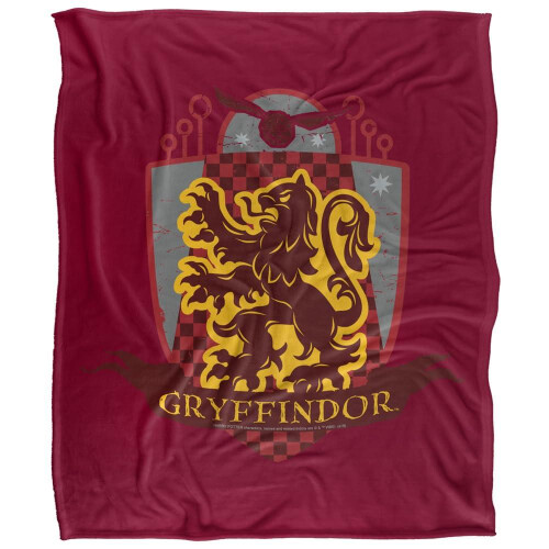 Harry Potter (152cm x 127cm, Red) Harry Potter Gryffindor Crest Soft Touch Blanket
