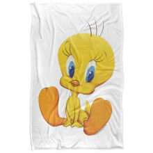 (152cm x 127cm, White) Looney Tunes Tweety Cute Soft Touch Blanket