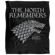 (147cm x 91cm, Black/Grey) Game Of Thrones The North Remembers Stark Blanket
