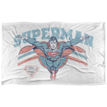 (152cm x 127cm, Multicoloured) Superman Flying Stripes Soft Touch Blanket