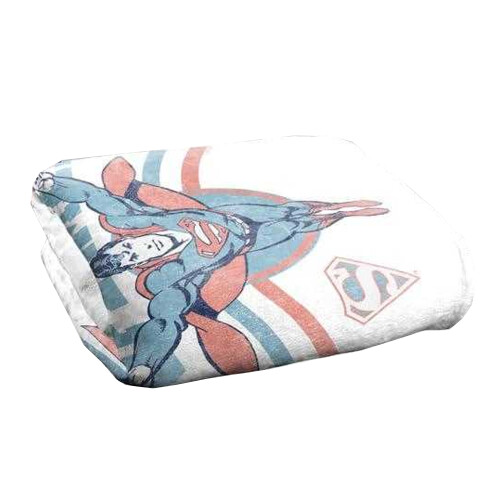 Superman (152cm x 127cm, Multicoloured) Superman Flying Stripes Soft Touch Blanket 1