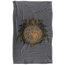 (152cm x 127cm, Multicoloured) Game Of Thrones House Targaryen Crest Soft Touch Blanket