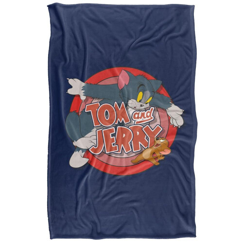 TOM AND JERRY (147cm x 91cm, Multicoloured) Tom And Jerry Cat And Mouse Printed Soft Touch Blanket