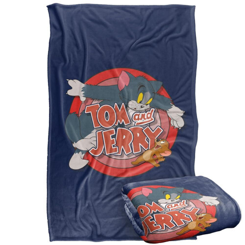 TOM AND JERRY (152cm x 127cm, Multicoloured) Tom And Jerry Cat And Mouse Printed Soft Touch Blanket 1