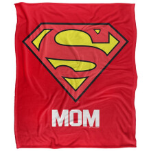 (152cm x 127cm, Multicoloured) Superman Super Mom Soft Touch Mothers Day Blanket
