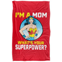 (147cm x 91cm, Red) Wonder Woman What'S Your Superpower Mothers Day Blanket