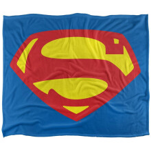 (127cm x 152cm, Multicoloured) Superman 1952 Shield Polyester Soft Touch Blanket