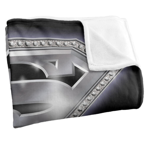 Superman (147cm x 91cm, Multicoloured) Superman Bling Shield Soft Touch Blanket 2