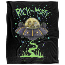 (147cm x 91cm, Multicoloured) Rick And Morty Drunk Rick Ship Soft Touch Blanket