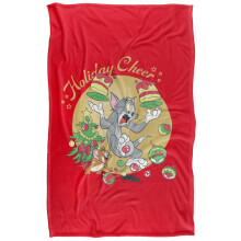 (147cm x 91cm, Multicoloured) Tom And Jerry Holiday Cheer Blanket
