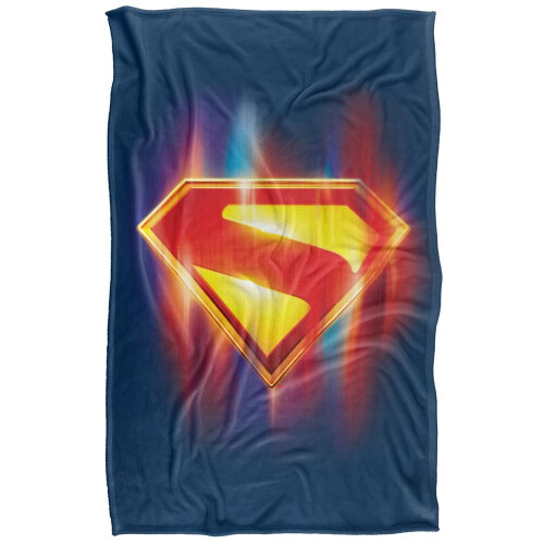 Superman (147cm x 91cm, Multicoloured) Superman 2025 Glow Logo Soft Touch Blanket