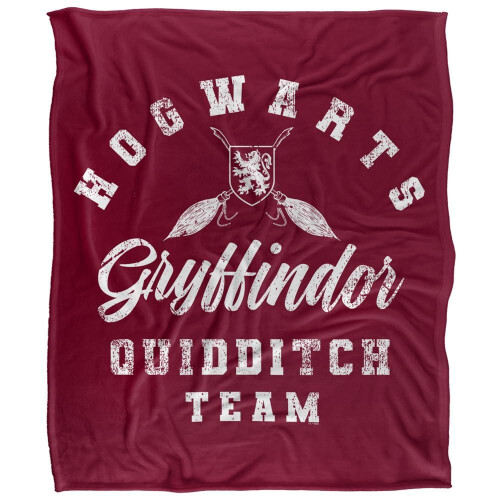 Harry Potter (152cm x 127cm, Multicoloured) Harry Potter Gryffindor Quidditch Blanket