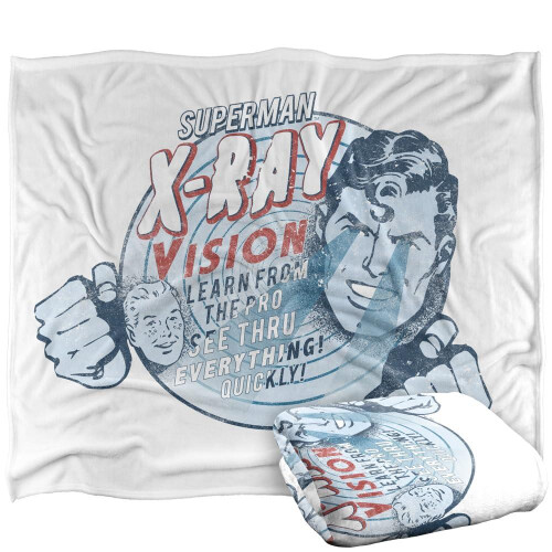 Superman (91cm x 147cm, Multicoloured) Superman Xray Vision Vintage Soft Touch Blanket 1