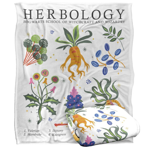 Harry Potter (147cm x 91cm, Multicoloured) Harry Potter Herbology Soft Touch Blanket 1