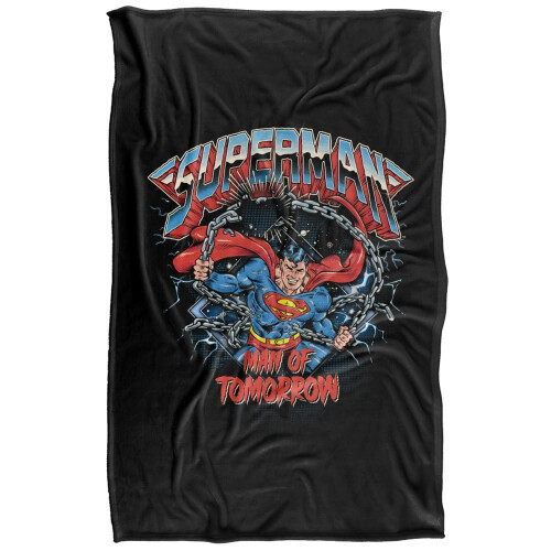 Superman (147cm x 91cm, Multicoloured) Superman Rock Band Chain Break Soft Touch Blanket