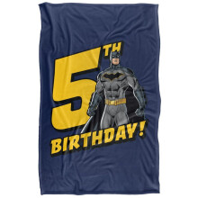 (147cm x 91cm, Multicoloured) Batman 5th Birthday Blanket