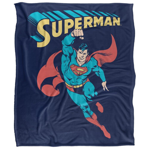 Superman (152cm x 127cm, Multicoloured) Superman Superhero Soft Touch Blanket