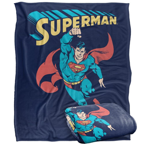 Superman (152cm x 127cm, Multicoloured) Superman Superhero Soft Touch Blanket 1