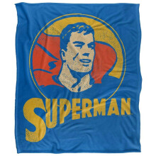 (152cm x 127cm, Multicoloured) Superman Superman Circle Soft Touch Blanket