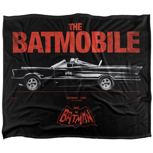Batman (152cm x 127cm, Multicoloured) Batman Classic 66 Batmobile Blanket