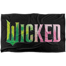 (147cm x 91cm, Multicoloured) Wicked Pink And Green Logo Soft Touch Blanket