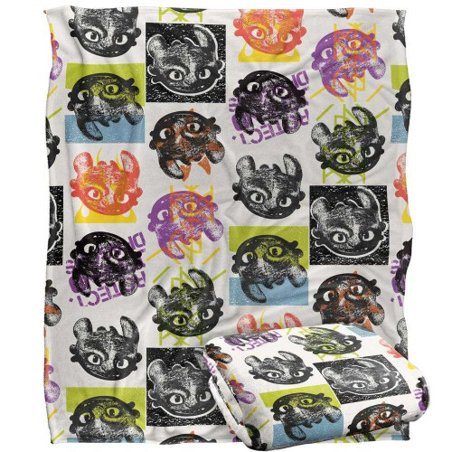 How To Train Your Dragon (147cm x 91cm, Multicoloured) How To Train Your Dragon Lino Throw 1