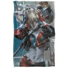 (152cm x 127cm, Multicoloured) Batman Harley Quinn Hammer Soft Touch Blanket