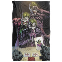 (152cm x 127cm, Multicoloured) Batman Three Jokers Soft Touch Blanket