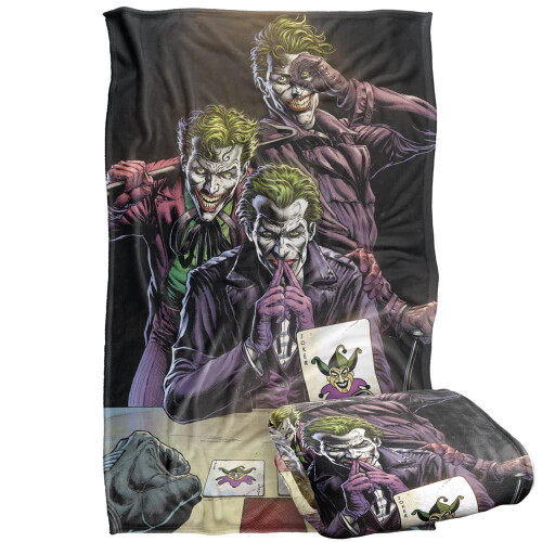 Batman (147cm x 91cm, Multicoloured) Batman Three Jokers Soft Touch Blanket 1