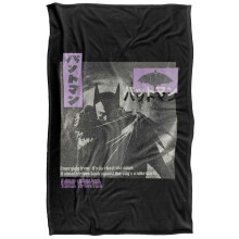 (152cm x 127cm, Multicoloured) Batman Kanji Darkest Shadows Soft Touch Blanket
