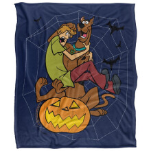 (147cm x 91cm, Multicoloured) Scooby Doo Shaggy Spooky Pumpkin Soft Touch Blanket