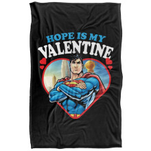 (152cm x 127cm, Multicoloured) Superman Hope Is My Valentine Blanket