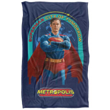 (147cm x 91cm, Multicoloured) Superman 2025 City Of Tomorrow Blanket