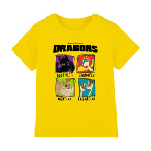 (3-4 Years, Yellow) How To Train Your Dragon Childrens/Kids Doodle T-Shirt