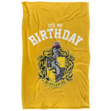 (152cm x 127cm, Yellow) Harry Potter It's My Birthday Hufflepuff Blanket