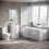 NES Home 1800mm LH L Shaped Bath, Front Panel, Screen With 500mm Vanity & Toilet 1