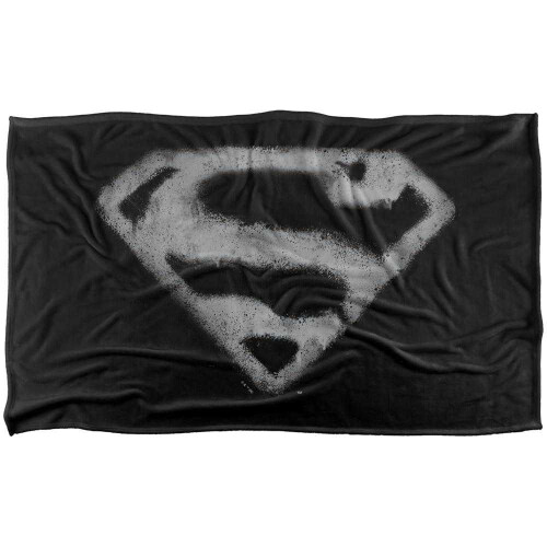 Superman (91cm x 147cm, Black/Grey) Superman 2010 Shield Soft Touch Blanket