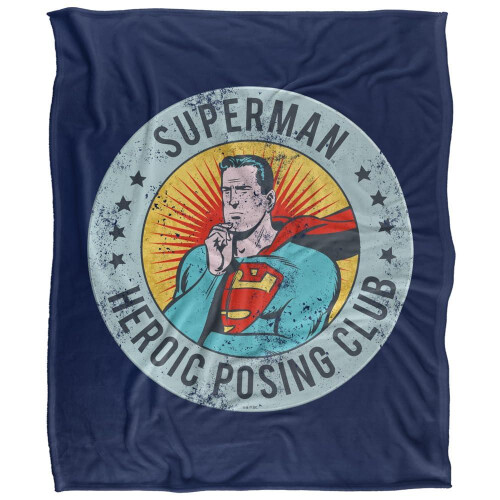 Superman (147cm x 91cm, Multicoloured) Superman Heroic Posing Club Blanket