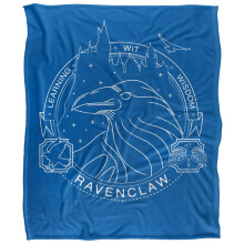 (147cm x 91cm, Blue) Harry Potter Ravenclaw Line Art Soft Touch Blanket