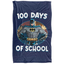 (152cm x 127cm, Navy/White) Batman 100 Days Of School Blanket