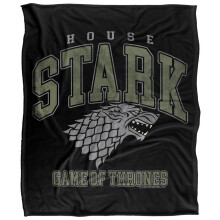 (147cm x 91cm, Multicoloured) Game Of Thrones House Stark Varsity Polyester Blanket
