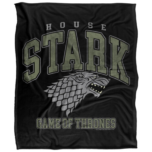 Game of Thrones (147cm x 91cm, Multicoloured) Game Of Thrones House Stark Varsity Polyester Blanket