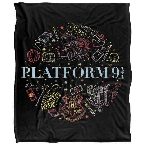 Harry Potter (147cm x 91cm, Multicoloured) Harry Potter Platform 9 3/4 Soft Touch Blanket