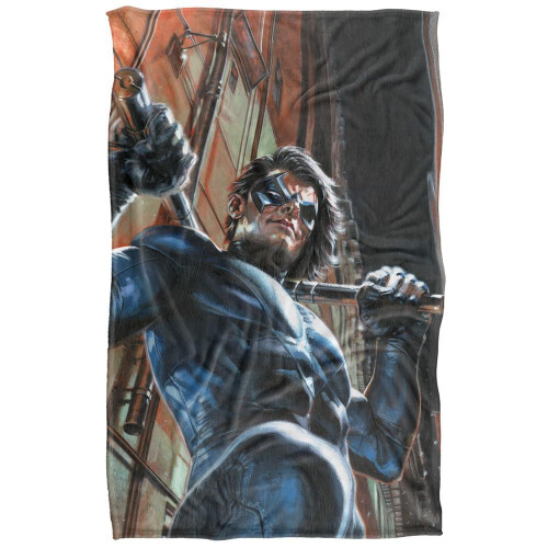 Batman (152cm x 127cm, Multicoloured) Batman Nightwing City Blanket